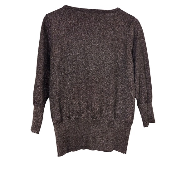 NWT August Silk Embellished Sparkle‎ Metallic Knit Sweater Top XL Gunmetal - Picture 8 of 8
